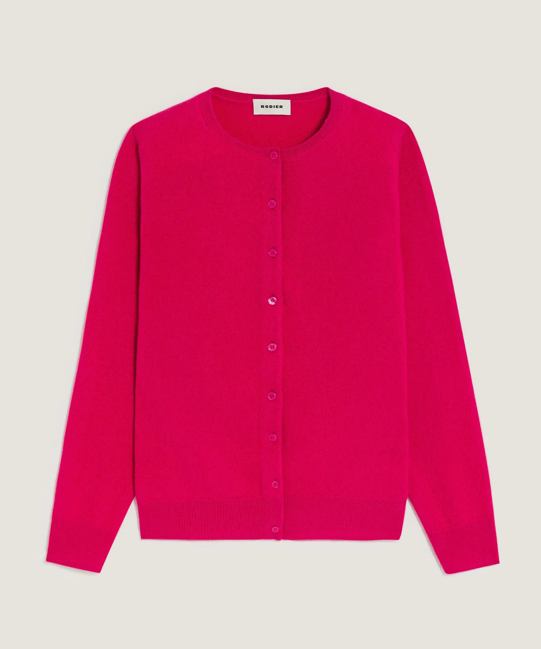 Outlet Rodier Gilet en cachemire rose geranium