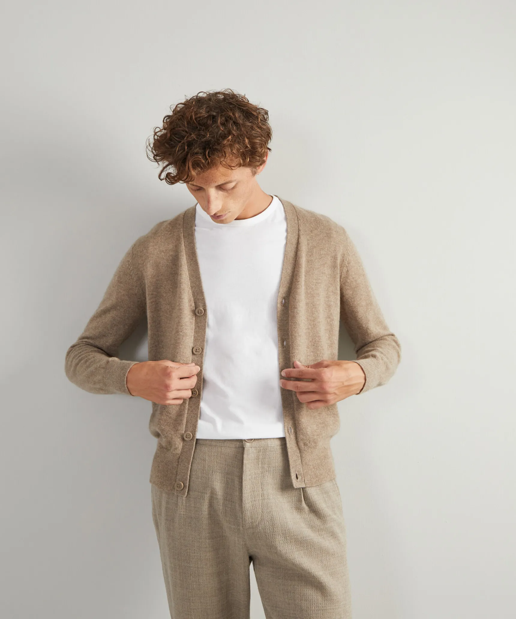New Rodier Gilet en cachemire 2 fils taupe