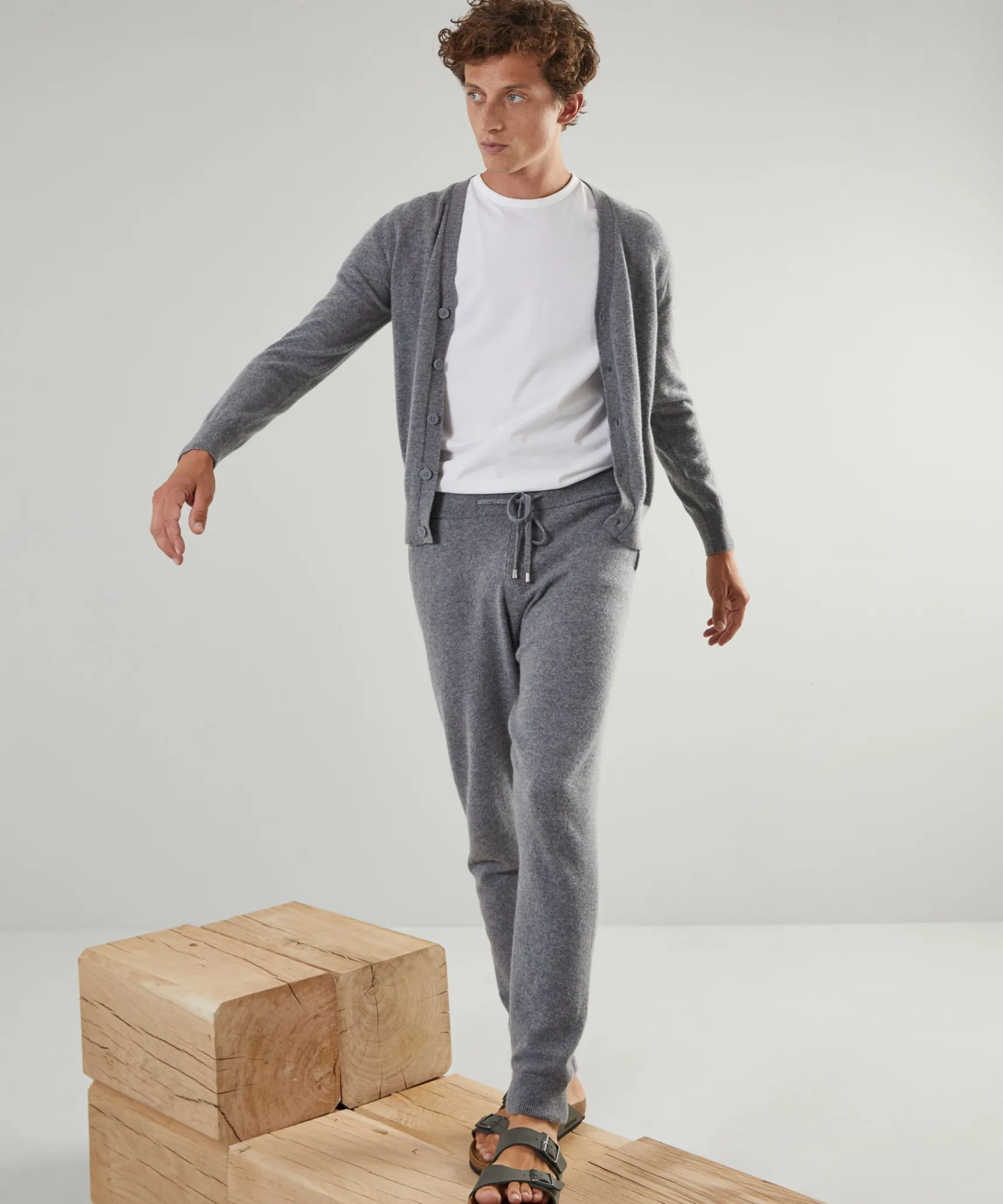 Hot Rodier Gilet en cachemire 2 fils gris moyen
