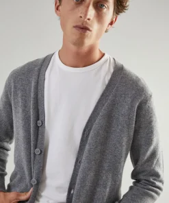 Hot Rodier Gilet en cachemire 2 fils gris moyen