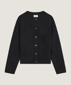 New Rodier Gilet en laine fantaisie noir