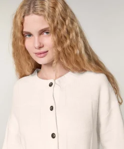 Clearance Rodier Gilet en laine fantaisie blanc écru