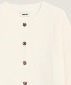 Clearance Rodier Gilet en laine fantaisie blanc écru
