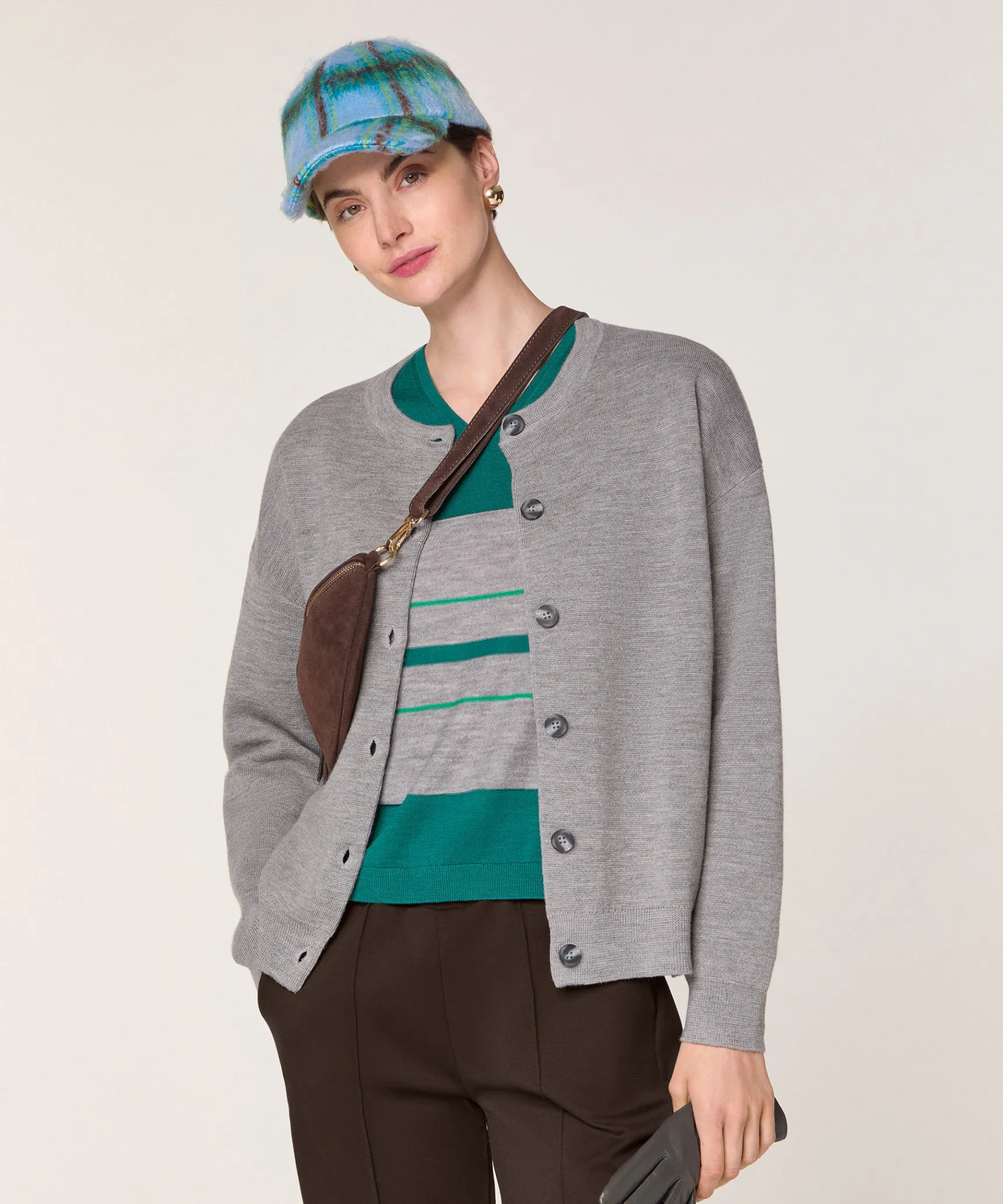 Rodier Gilet en laine milano gris foncé