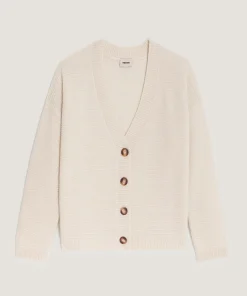 Discount Rodier Gilet fantaisie en cachemire blanc écru