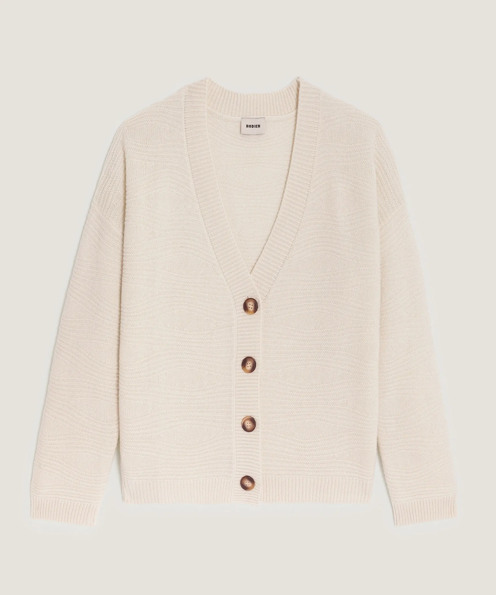 Discount Rodier Gilet fantaisie en cachemire blanc écru