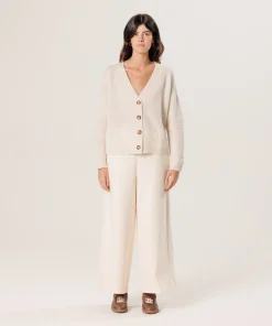 Discount Rodier Gilet fantaisie en cachemire blanc écru
