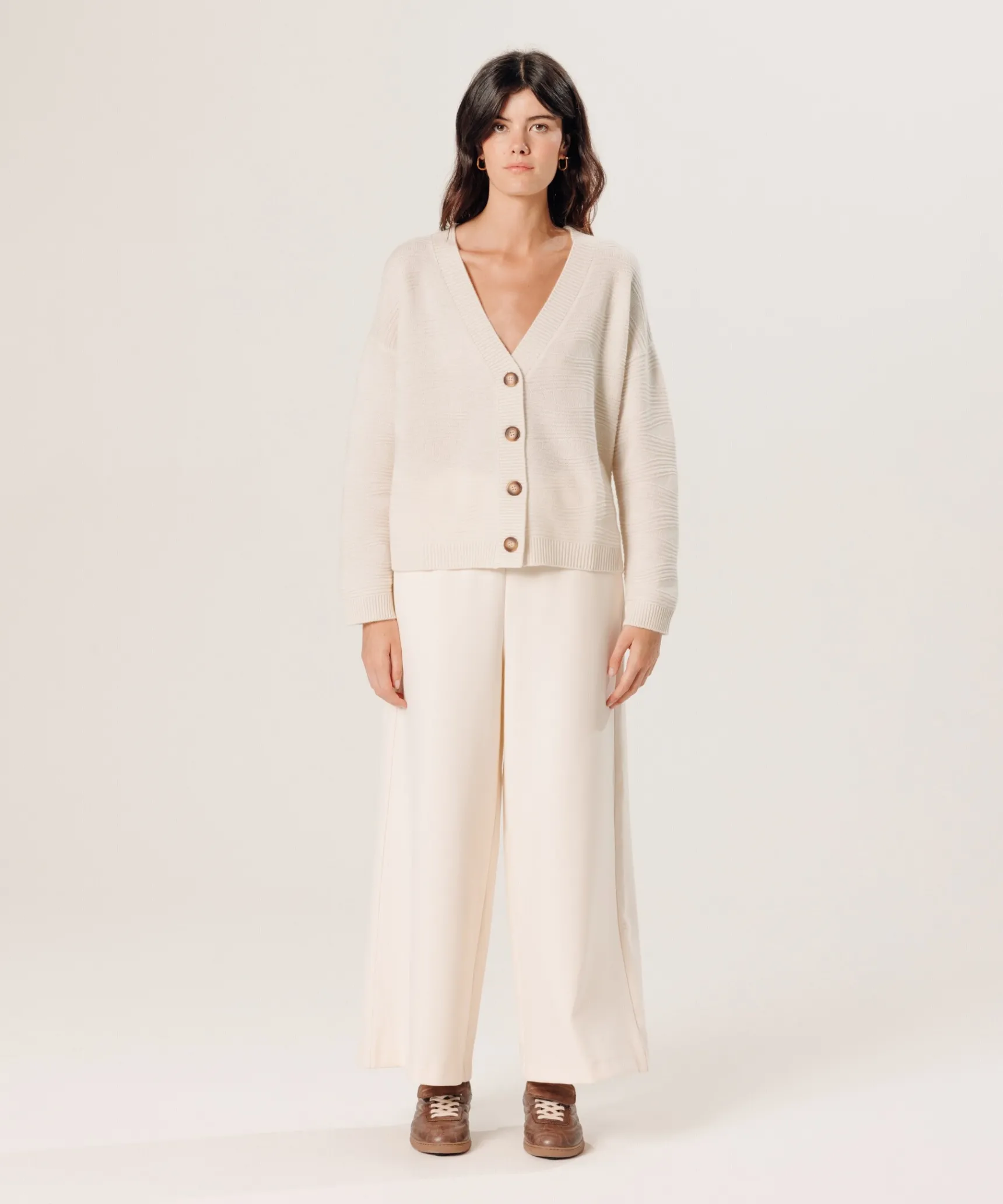 Discount Rodier Gilet fantaisie en cachemire blanc écru