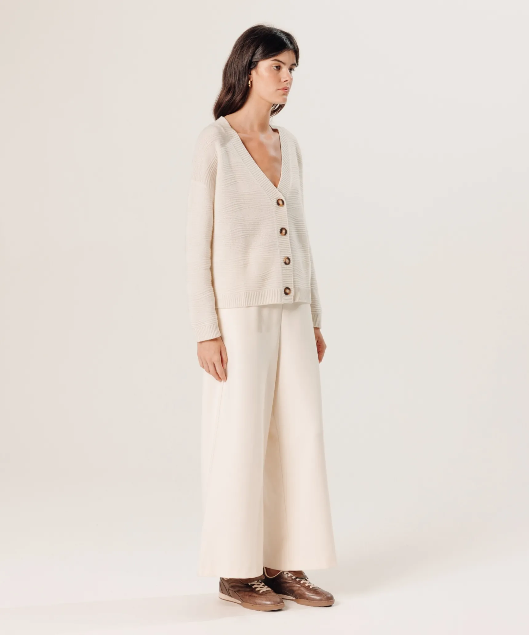 Discount Rodier Gilet fantaisie en cachemire blanc écru