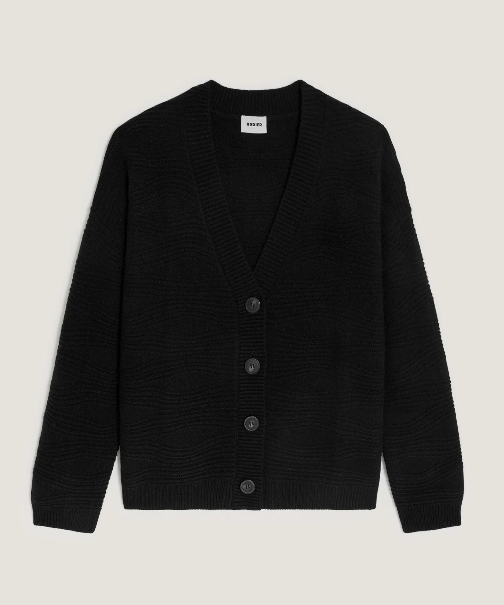 Outlet Rodier Gilet fantaisie en cachemire noir