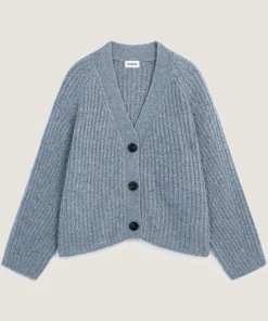 Online Rodier Gilet oversize grosse maille bleu