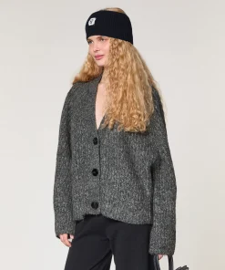 Sale Rodier Gilet oversize grosse maille gris chiné
