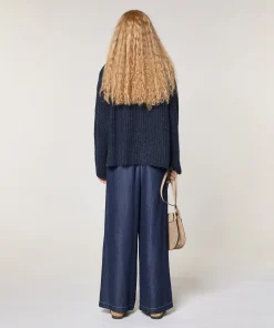 New Rodier Gilet oversize grosse maille bleu marine