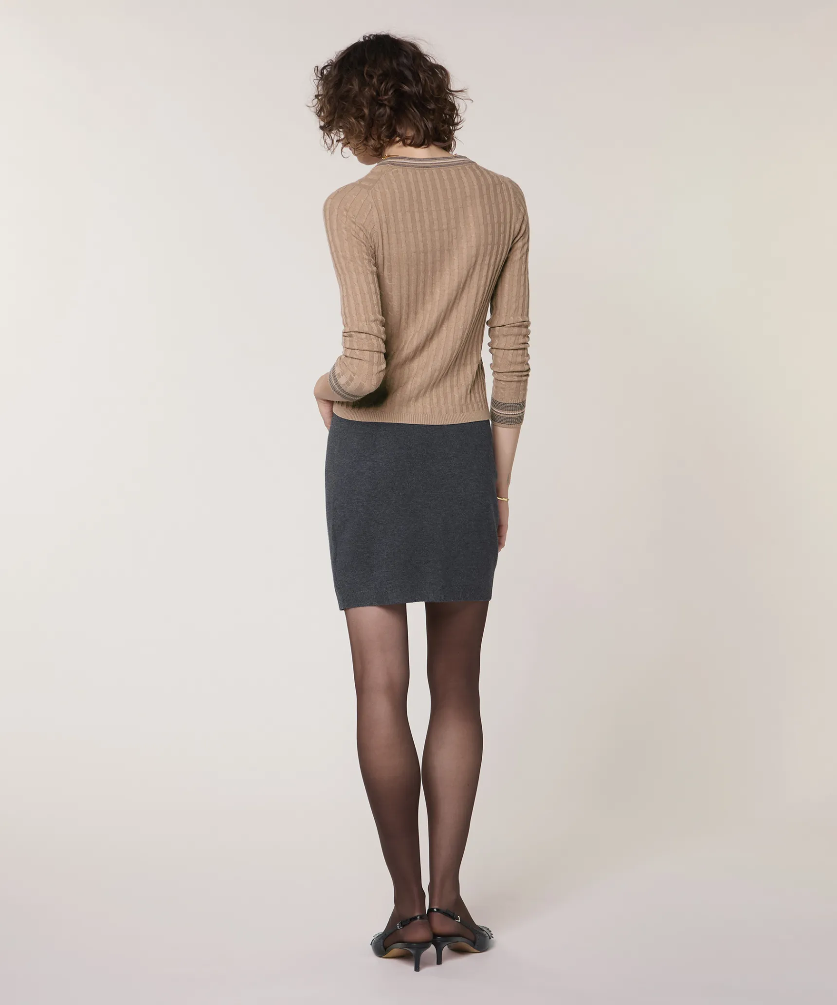 New Rodier Gilet torsades marron moka