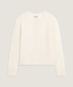 Discount Rodier Gilet torsades en alpaga blanc écru