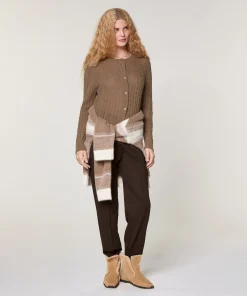 Best Rodier Gilet torsades en alpaga marron taupe
