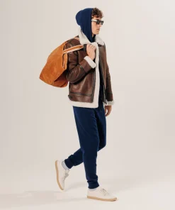 New Rodier Grand sac cabas Lou en cuir velours marron camel