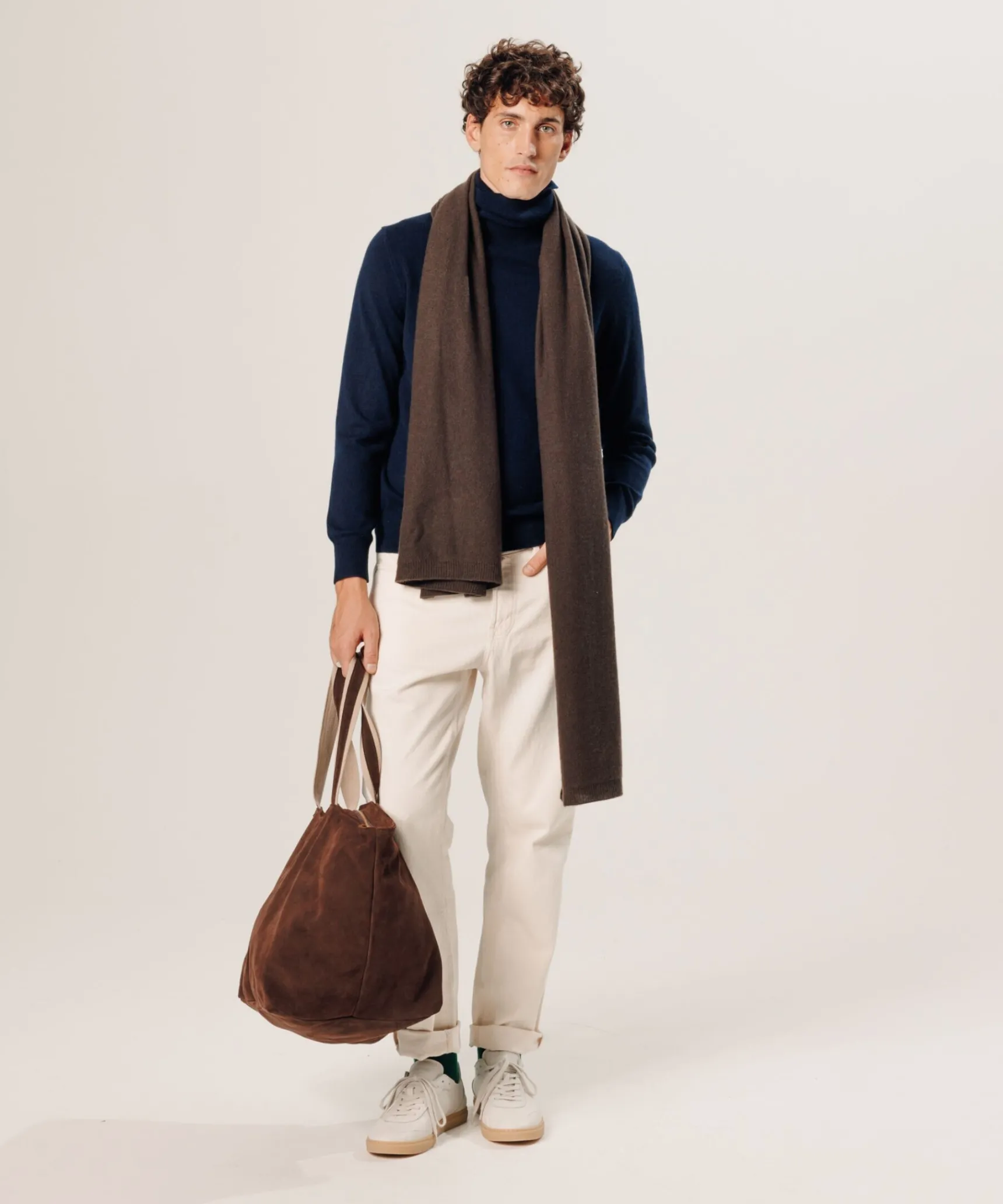 Online Rodier Grand sac cabas Lou en cuir velours marron foncé