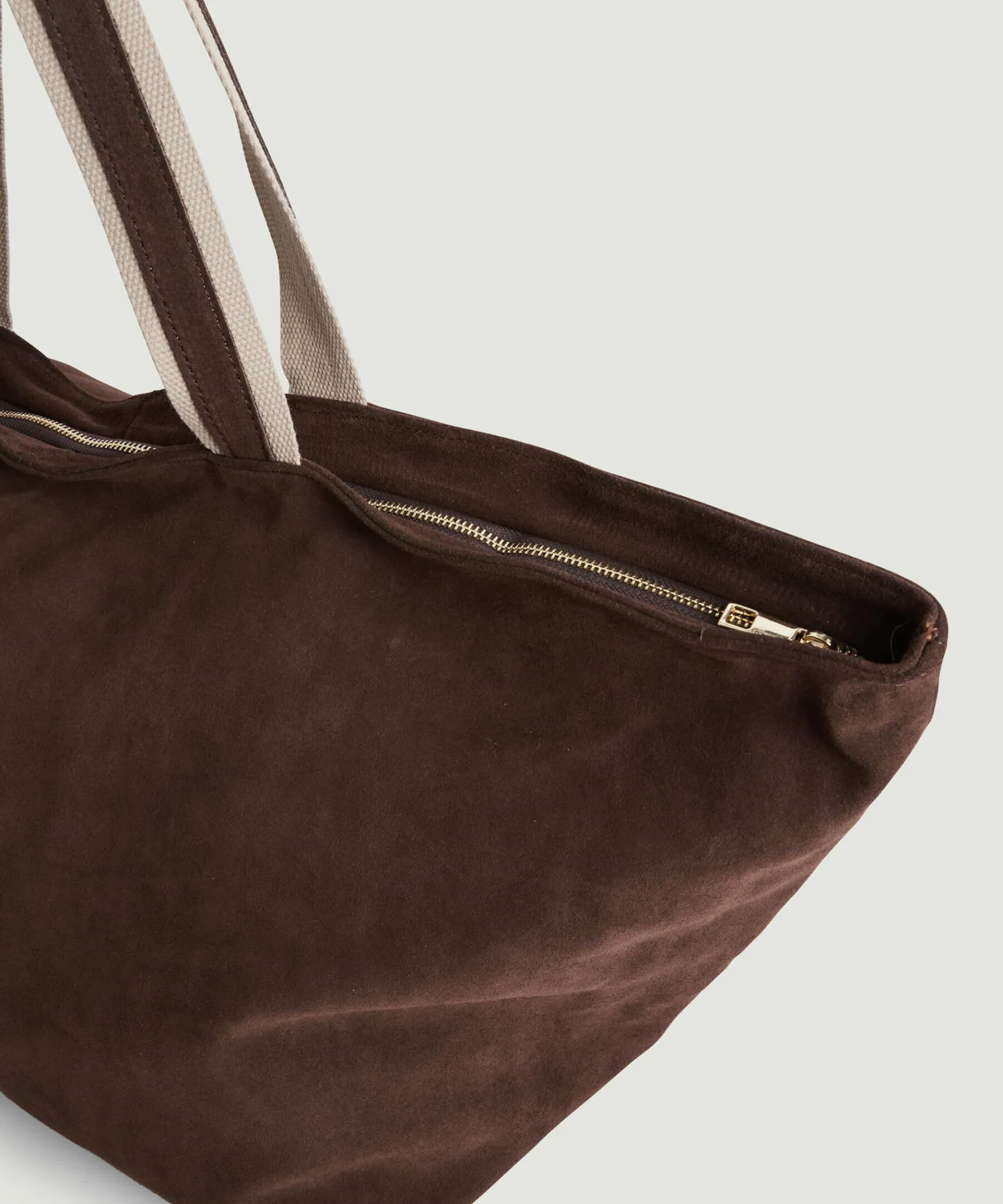 Online Rodier Grand sac cabas Lou en cuir velours marron foncé