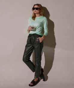 Online Rodier Jogging en cuir vert kaki
