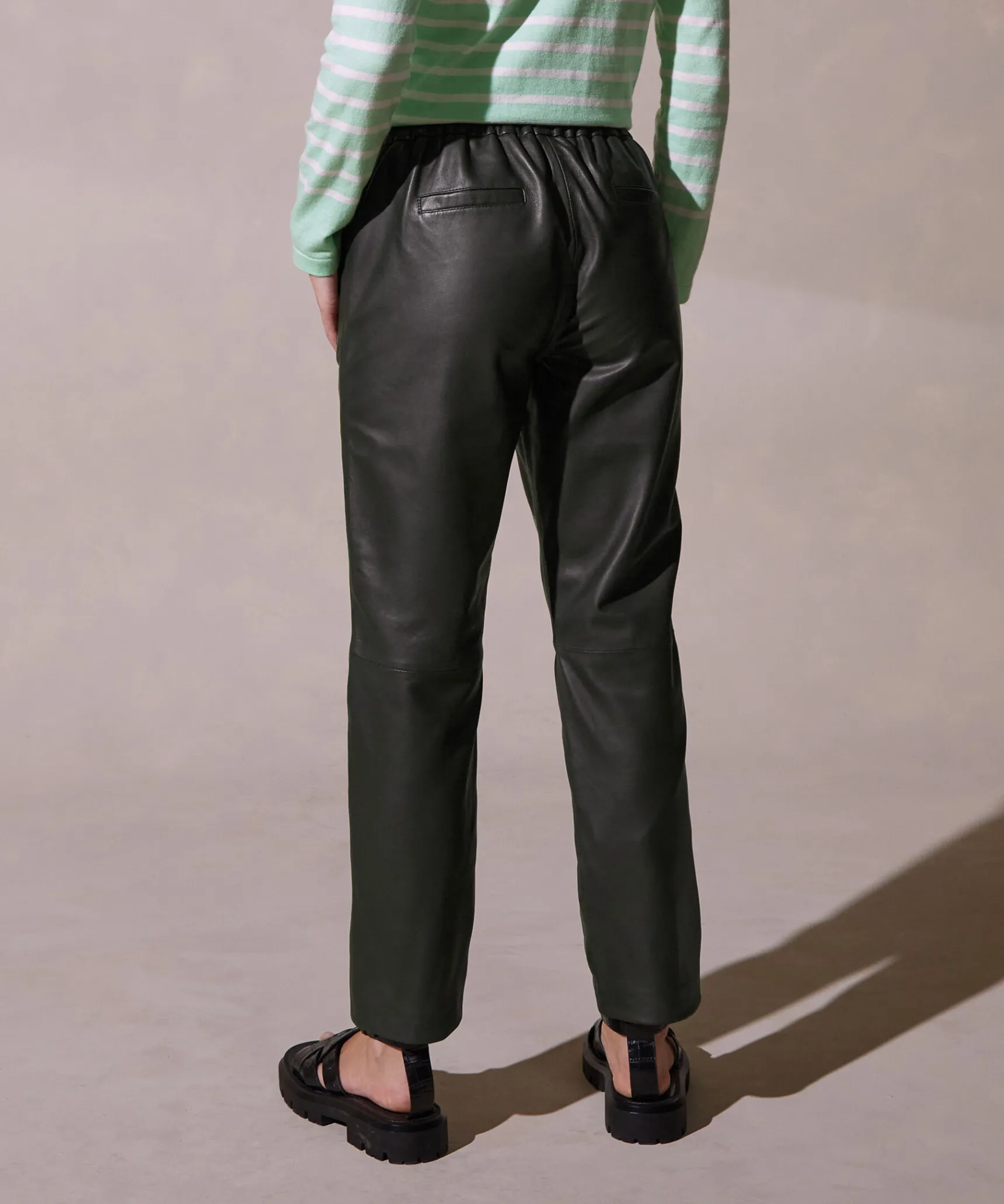 Online Rodier Jogging en cuir vert kaki