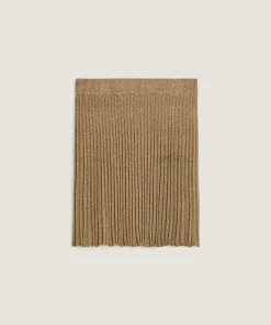 Rodier Jupe courte en maille lurex marron moka