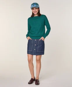 Rodier Jupe courte jean bleu denim