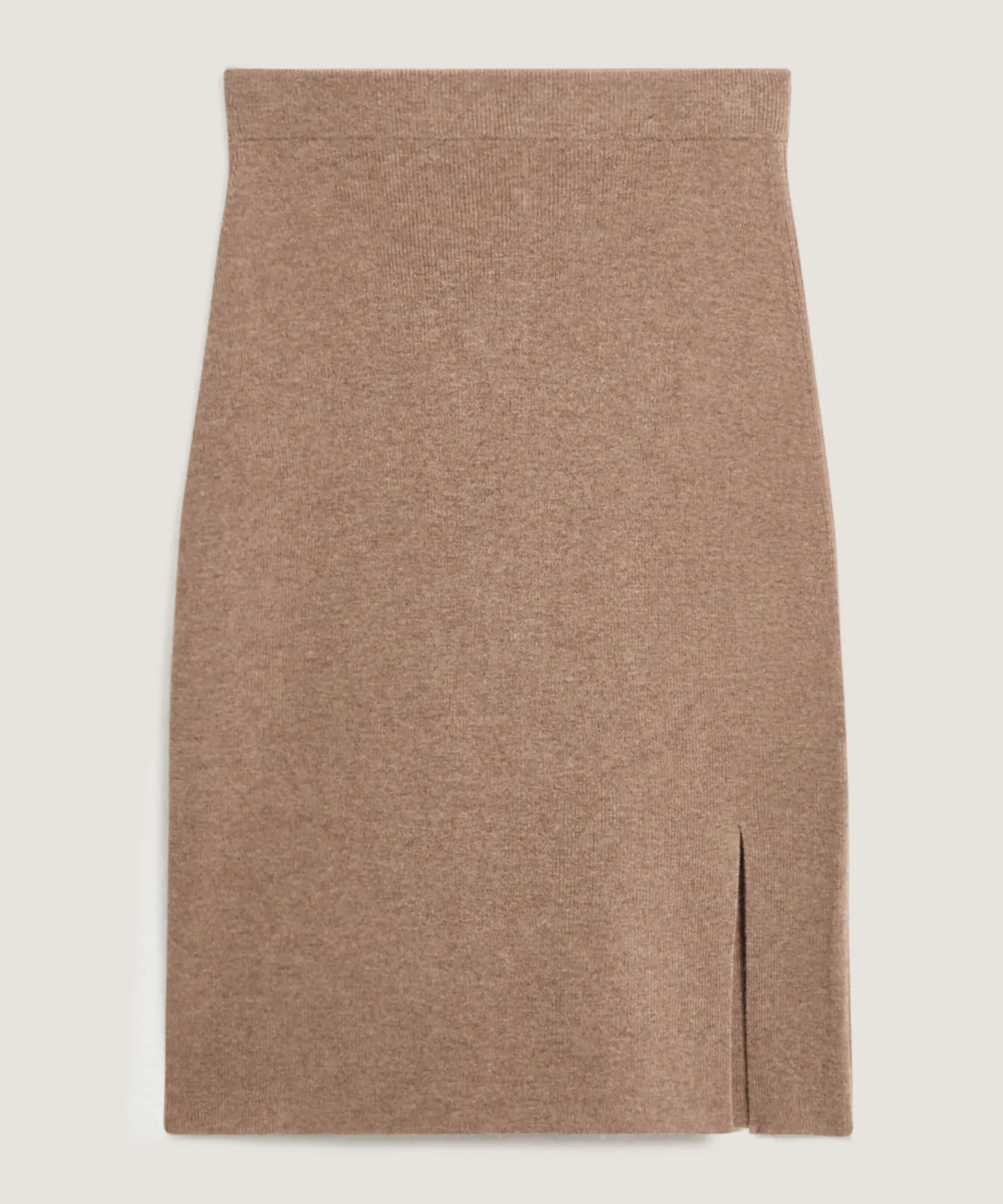 Best Rodier Jupe droite en laine et cachemire marron camel