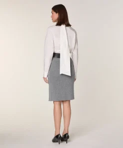 Online Rodier Jupe droite en laine et cachemire gris