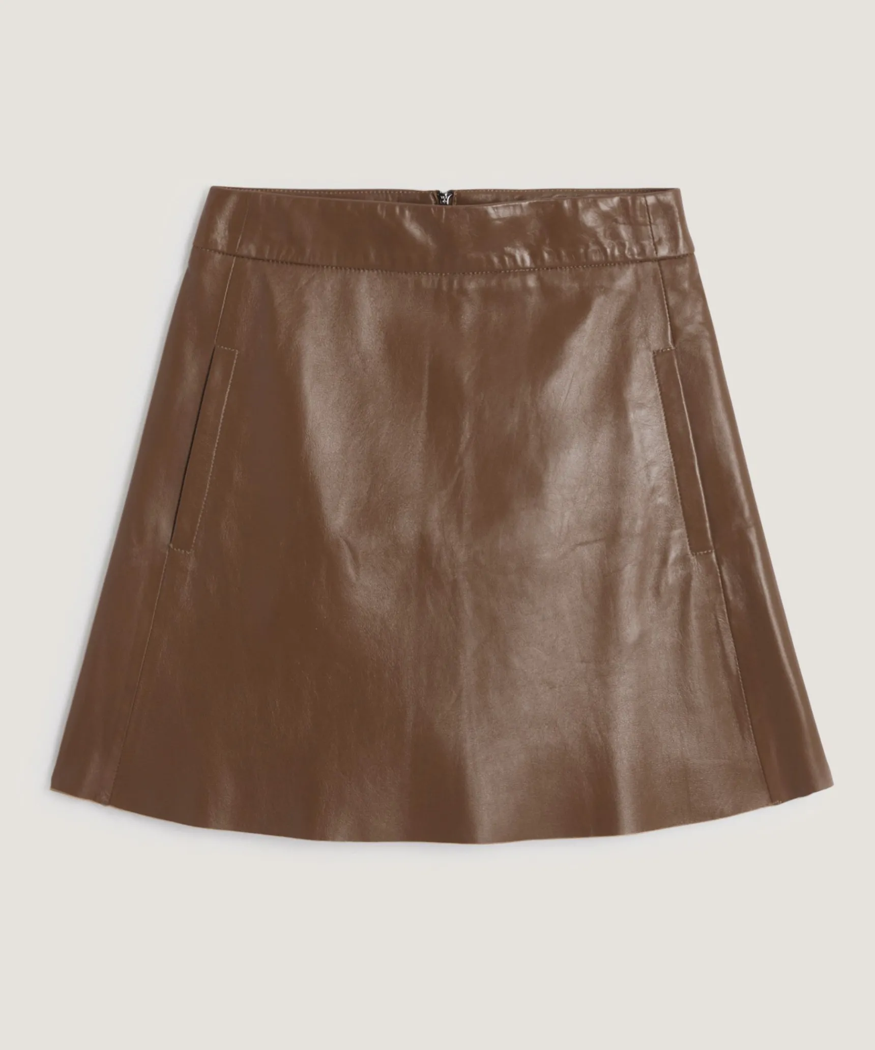 New Rodier Jupe en cuir marron camel