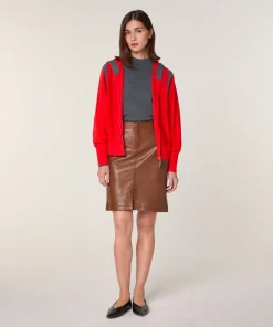 Hot Rodier Jupe en cuir marron