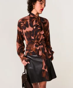Online Rodier Jupe en cuir noire