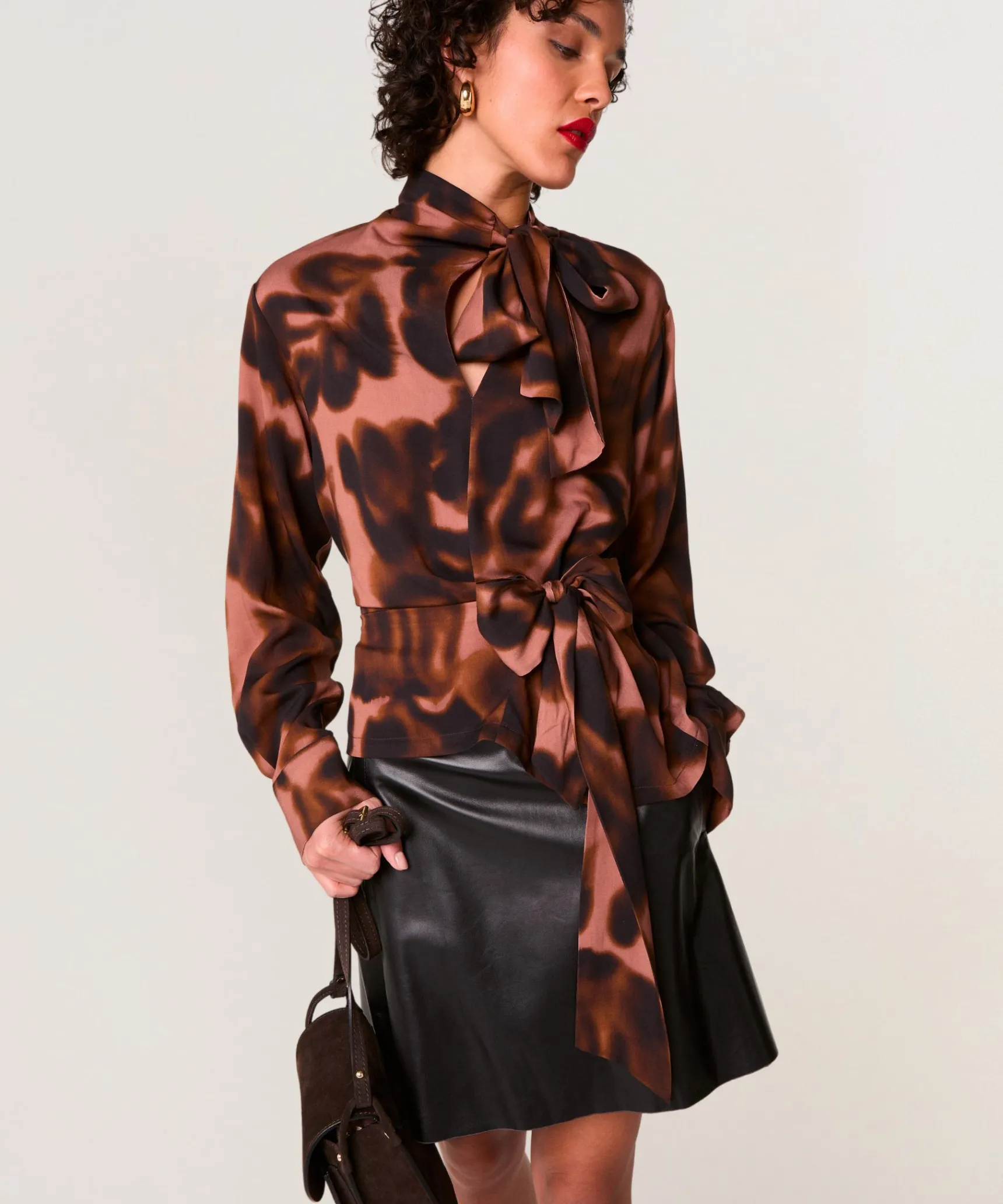 Online Rodier Jupe en cuir noire