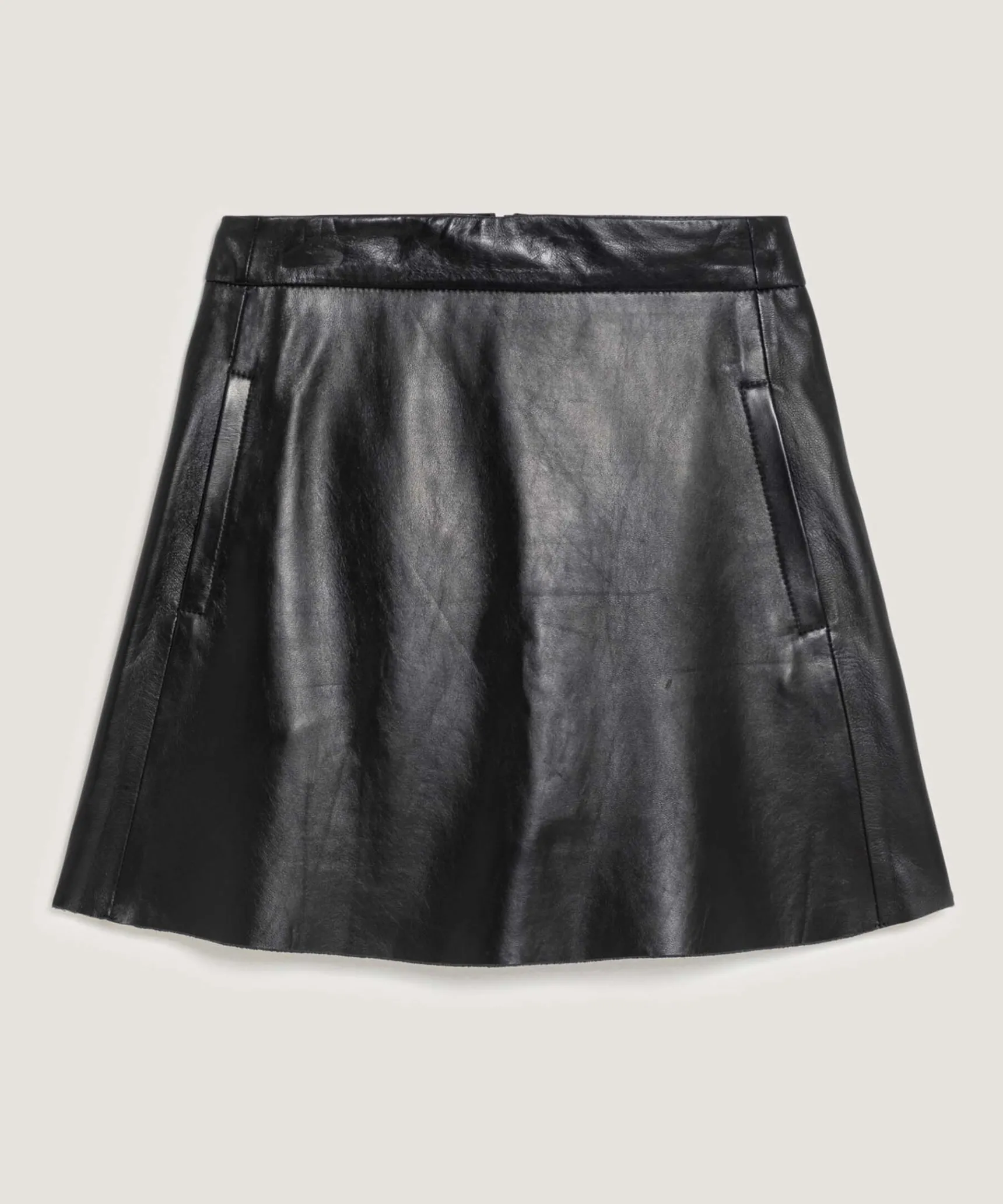 Online Rodier Jupe en cuir noire