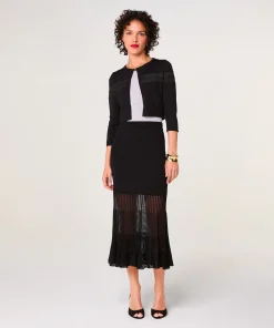 Online Rodier Jupe longue bi-matière noir
