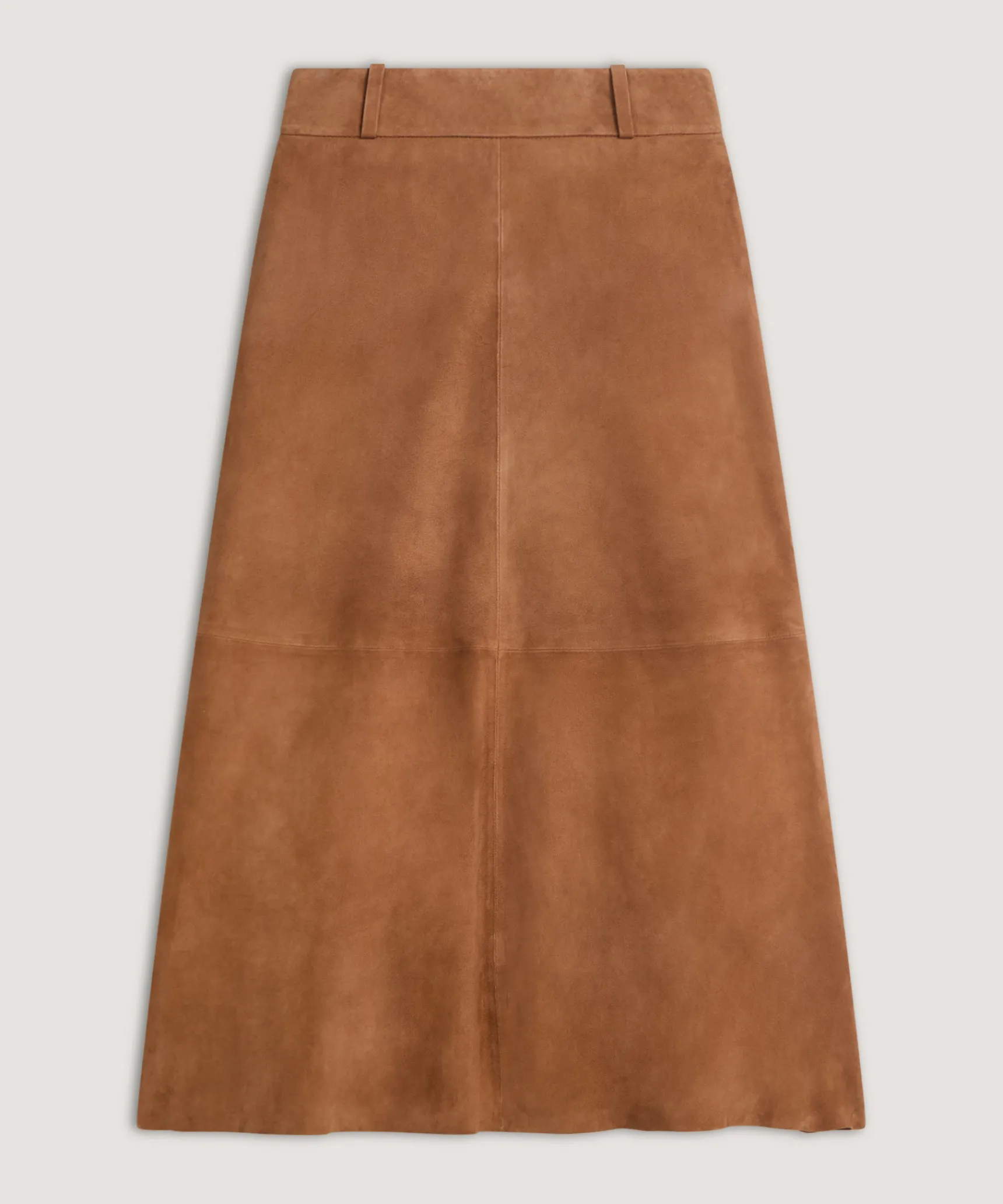 Sale Rodier Jupe longue en cuir de chèvre velours camel