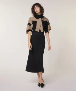 Online Rodier Jupe plissée en maille noir