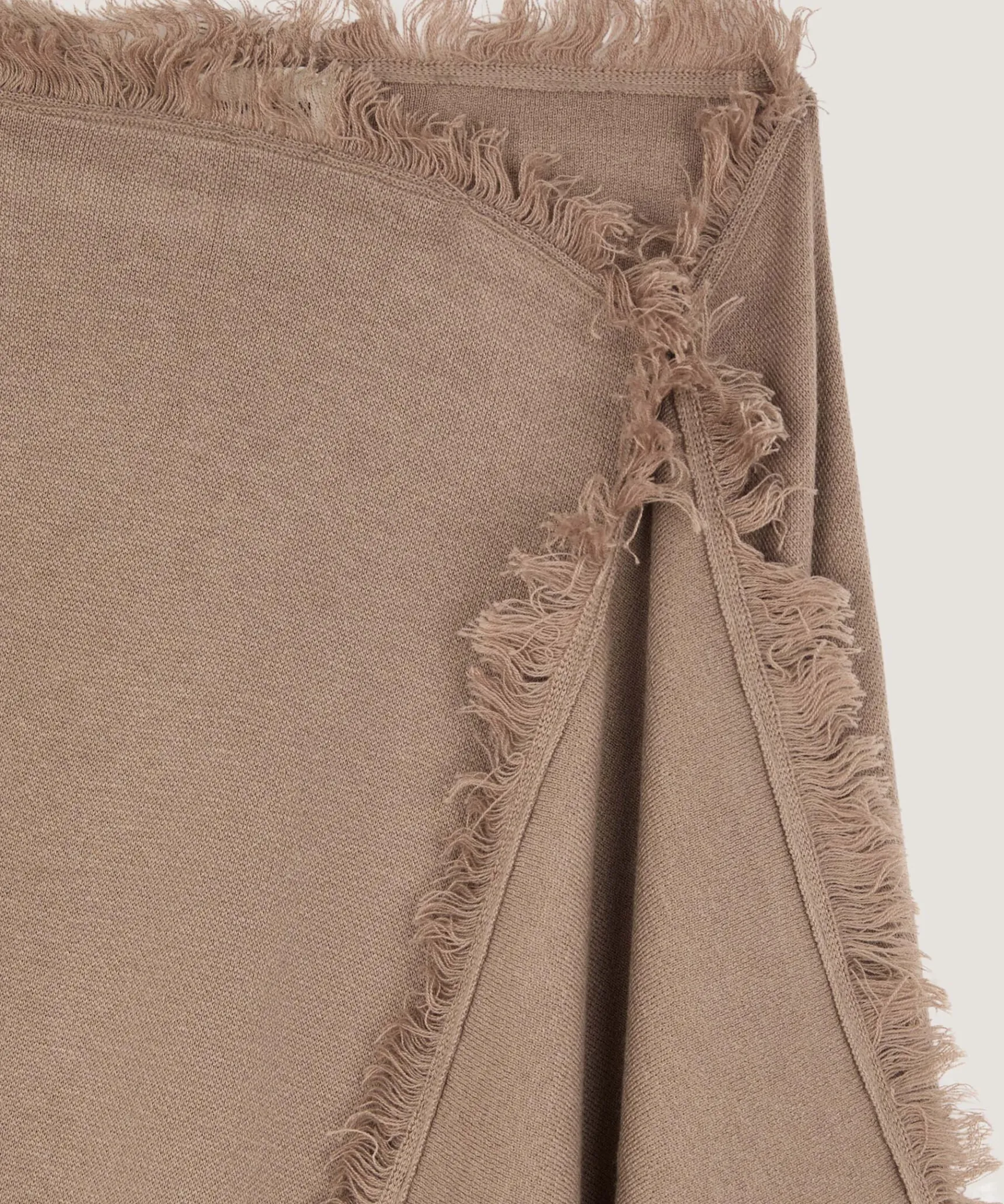 Rodier Jupe portefeuille en maille marron moka