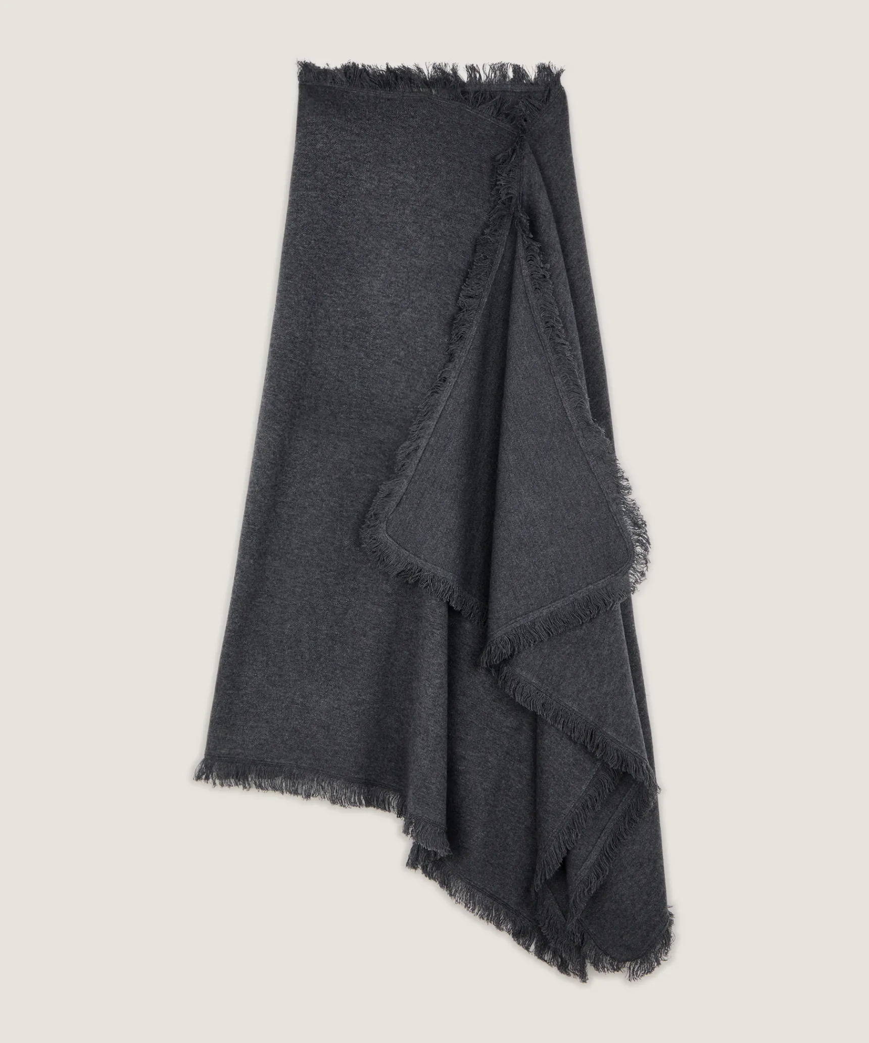 Outlet Rodier Jupe portefeuille en maille gris foncé