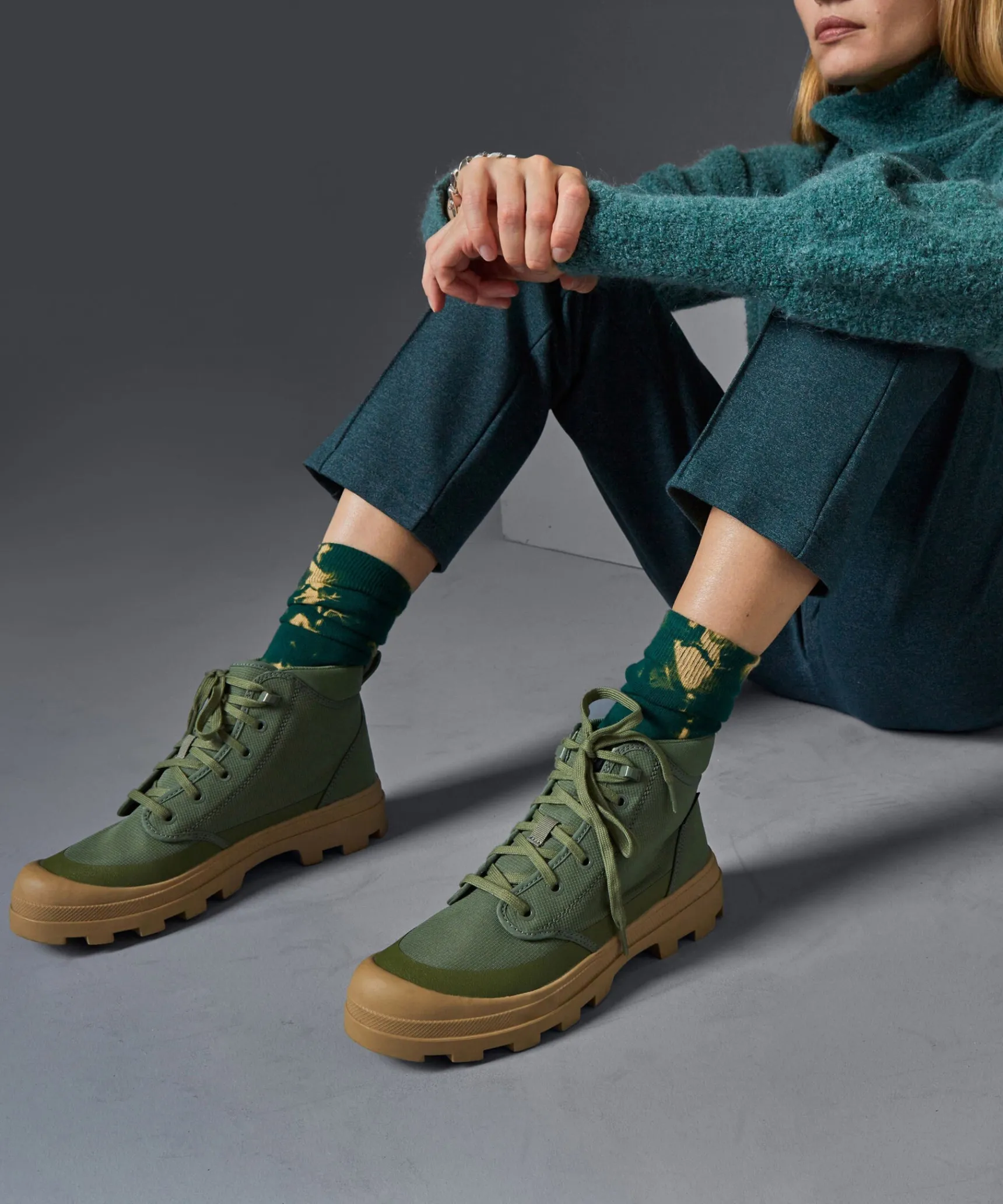 New Rodier La chaussette tie & dye vert foncé