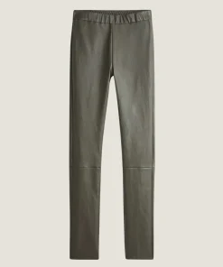 New Rodier Legging en cuir stretch kaki