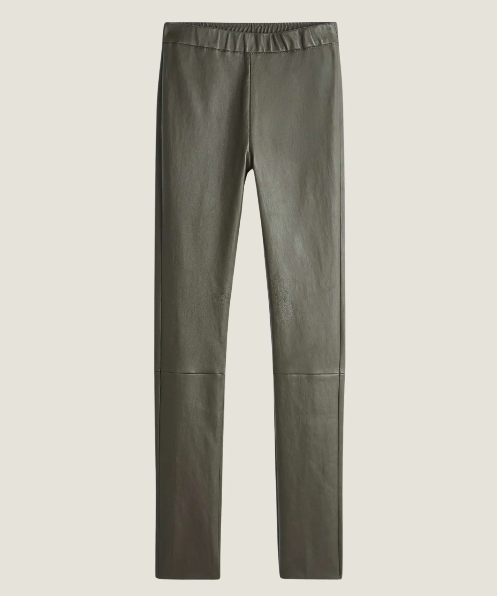 New Rodier Legging en cuir stretch kaki