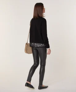 Best Rodier Legging en cuir stretch noir