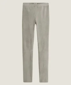 Online Rodier Legging en peau d'agneau stretch gris souris