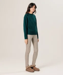 Online Rodier Legging en peau d'agneau stretch gris souris