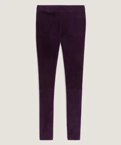 Outlet Rodier Legging en peau d'agneau stretch violet foncé