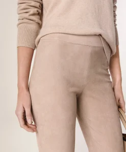 Hot Rodier Legging en peau d'agneau stretch beige