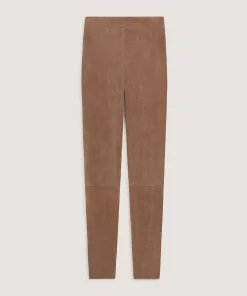 Outlet Rodier Legging en peau d'agneau stretch marron glacé