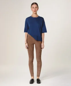 Outlet Rodier Legging en peau d'agneau stretch marron glacé