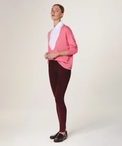 Hot Rodier Legging en peau d'agneau stretch rouge bordeaux
